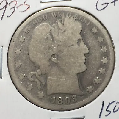 1893-S   G+  Barber Half Dollar  Y And Part T        Combined Shipping • $149.95