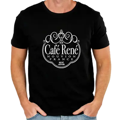 Allo Allo Cafe Logo Rene Mens Womens Black T-shirt S-5XL • £14.95