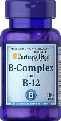 Vitamin B Complex B12 Energy Metabolism Cardiovascular Immune Support 180 Tabs • $9.49