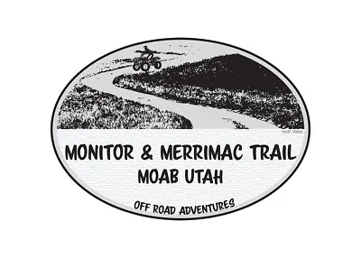 ATV UTV Rides Monitor & Merrimac Trail Moab Utah 5x3.5 Inch Sticker Decal • $5.99