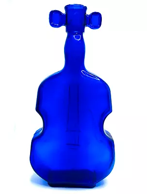 Vintage Cobalt Blue Glass Violin Bottle Decanter  • $9.50