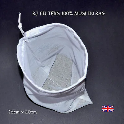 Home Brewing Mashing 100% Muslin Mesh Corded Bag: 16cm X 20cm £4.25  2000+ Sold • £4.25