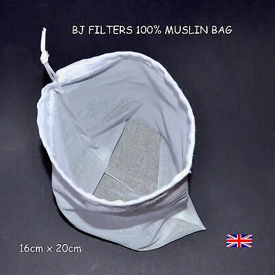 Home Brewing Mashing 100% Muslin Mesh Corded Bag: 16cm X 20cm £4.25 2500+ Sold • £4.25
