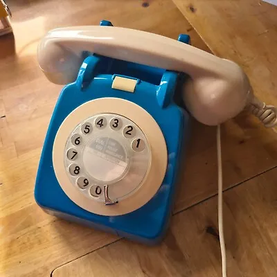 Vintage Retro GPO 706L PX63/2 Rotary Dial Telephone - Blue /Cream • £19.99