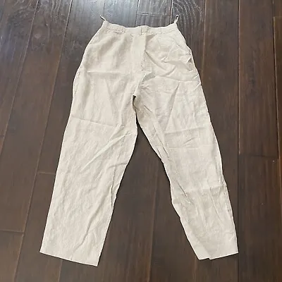 Amanda Smith Woman's Size 14 100% Linen Beige Trousers • $22.42