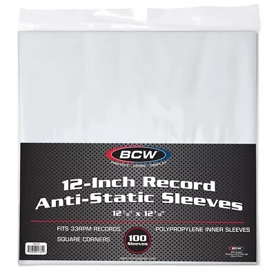 BCW 12  Vinyl Record Anti-Static Inner Sleeves For 33RPM Albums (100 Pack) • $18.89