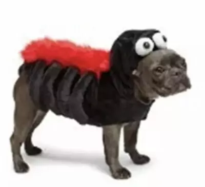 MARTHA STEWART New Halloween Small Dog Costume Spider Black Red Pet Soft Furry • $10