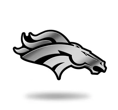 Denver Broncos Logo 3D Chrome Auto Decal Sticker NEW Truck Car Rico 4x2 Inches • $9.45