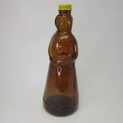 Vintage 1979 Mrs. BUTTERWORTH'S Amber Glass Syrup Bottle -  9¾  Metal Cap • $15