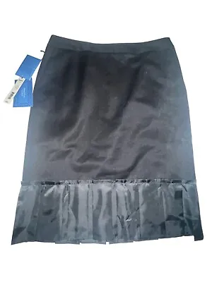 New SIMPLY VERA Wang Black Drop Pleat Skirt 12 Dress Office Career Business $64 • $34