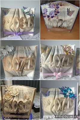 £19.99 • Buy Folded Book Art Personalised Date First 1st Paper Wedding Anniversary Love Gift 