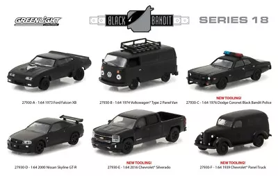 Black Bandit Series 18set Of 6 Cars 1/64 Diecast Model Cars By Greenlight 27930 • $29.99