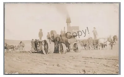 RPPC Early Steam Or Gas Engine Tractor Farming Vintage Real Photo Postcard • $69.99