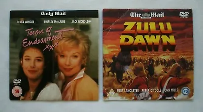 DAILY MAIL TERMS OF ENDEARMENT & THE MAIL ON SUNDAY ZULU DAWN PROMOTIONAL DVD's • £5.99