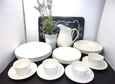 Set Of 21-Piece ~Mikasa English Countryside Dinnerware In White For Service Of 4 • $169