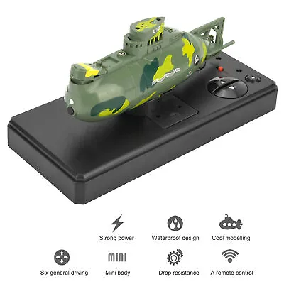 Mini RC Submarine Remote Control Boat Ship Military Model Waterproof Diving Toy • $48.38