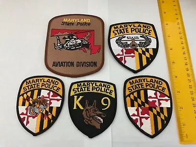 Maryland State Police Collectable Patches All Different 5 Piece Set. All New. • $19.95