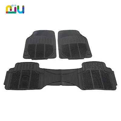 Universal 3 In 1 Car Floor Mats Front Rear Rubber Black Fit Carpet Set AU • $50.92