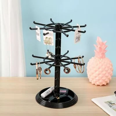 Plastic Jewelry Display Necklace Keyring Display Rotating Revolving Stand Rack • $14.01