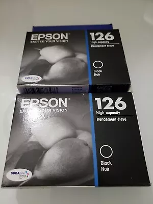 GENUINE EPSON 126 BLACK Ink Cartridges Twin Pack T126120-D2 Dated 2024+ • $29.95