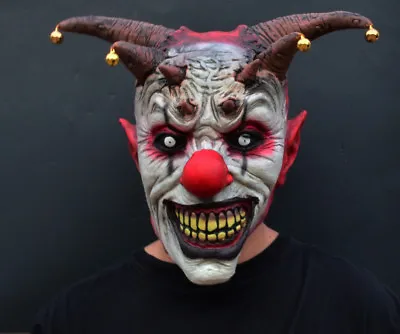 Creepy Evil Scary Halloween Clown Mask Latex Evil JESTER CLOWN • $20.99