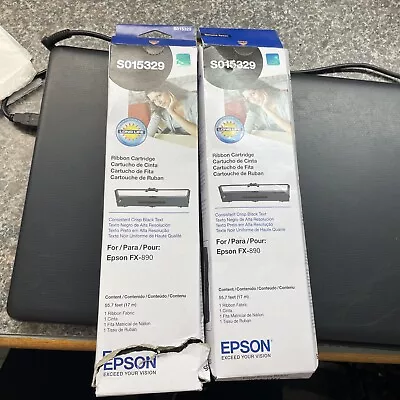 Genuine EPSON S015329 Black Printer Ribbon For LQ590 FX890 LOT Of 2 • $18