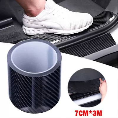 5D Carbon Scuff Car Fiber Plate Door Cover Sill Panel Step Protector Vinyl 300cm • $9.59