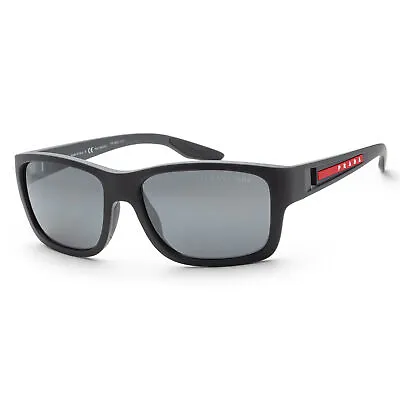 Prada Men's PS01WS-UFK07H-59 Linea Rossa 59mm Grey Rubber Sunglasses • $99.99