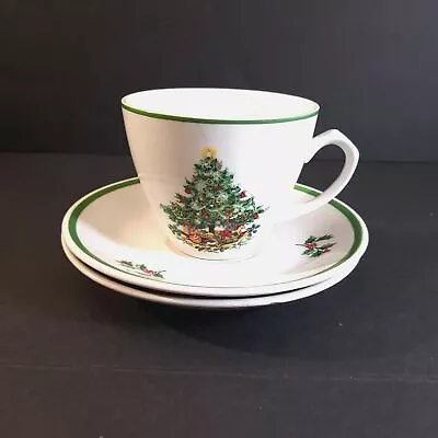 Myott England Christmas Tree Tea Cup & Saucer Set • $9.09