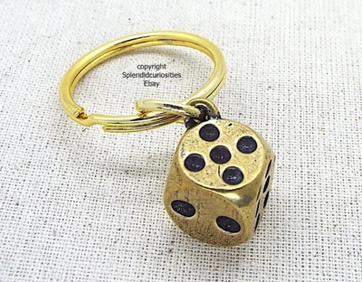 Brass Lucky Dice Keyring • £4.95