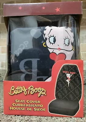 $13.99 • Buy Betty Boop Logo Paramount Automotive Seat Cover With Head Rest Black New In Box 