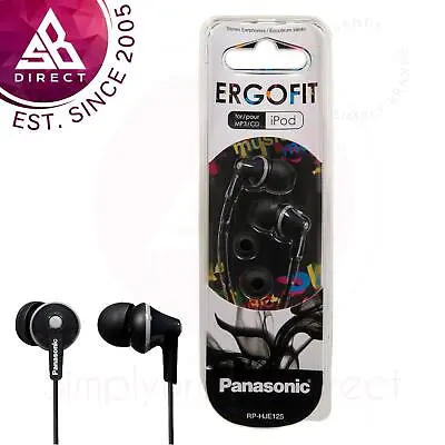 Panasonic RPHJE125 Ergofit Stereo In-Ear Earbud Earphones│Headphones│Black • £9.90