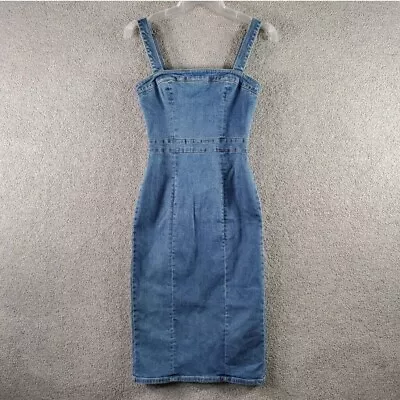 KOOKAI Dress Women 34 / 6 Blue Sheath Sleeveless Denim Strap Party Casual Ladies • $35