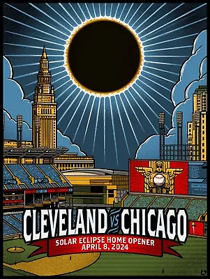 Guardians Solar Eclipse Home Opener 24' Cleveland Chicago Band Poster Prints  • $40