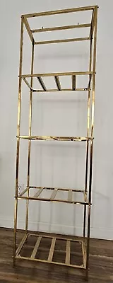 Vintage Mcm 1960's Hollywood Regency Gold Metal  Etagere Shelf Bookshelf • $450