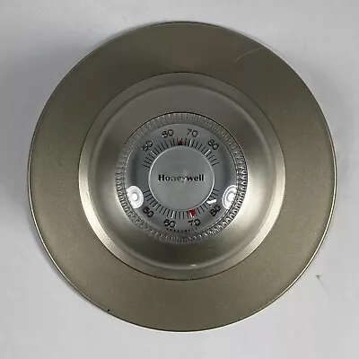 Vintage Honeywell Gold T87F 1859 Round Heating Cooling Thermostat W/ Oops Plate • $24.99