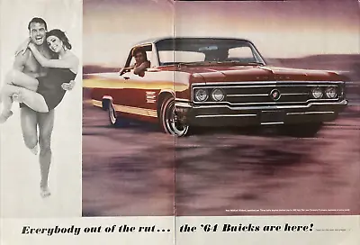 1960 64 Buick Wildcat Couple MadMen - Vintage 2 Page Print AD • $28