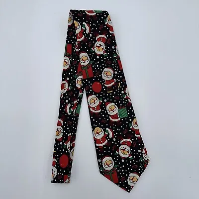 Parquet Santa Claus Snow Kitschy Christmas Neck Tie Unisex Men One Size • $7.98