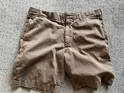 J.CREW Stanton Chino Shorts Mens 33 Brown Greenish Garment Dye Cotton Twill • $8.50