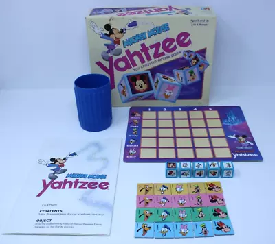 Vintage MICKEY MOUSE YAHTZEE 1988 Board Game Disney Milton Bradley COMPLETE (2) • $17.50