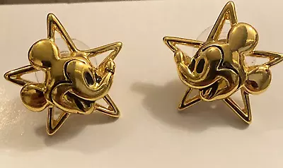 Napier Disney Mickey Mouse Star Earrings Goldtone • $25