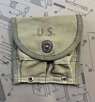 WWII US M1 Carbine Ammo Magazine Pouch 1944 Dated • $32.95