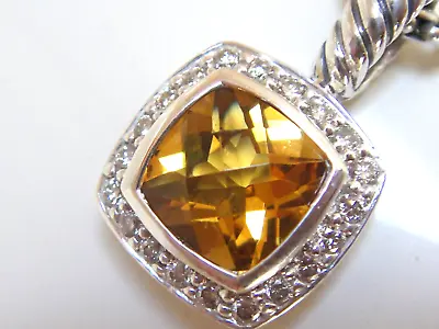 $750 DAVID YURMAN ALBION SILVER YELLOW CITRINE DIAMOND NECKLACE 7mm • $489.99