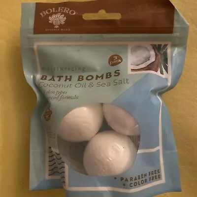 THREE Luxury Bath Bombs Beverly Hills Bolero Coconut Oil Sea Salt RELAXING GIFT! • £4.87