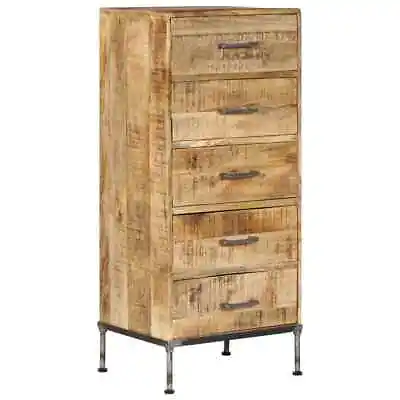 Solid Mango Wood Chest Of Drawers Home Storage Cabinet Organiser Unit VidaXL • £244.99