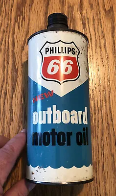 Vintage Phillips 66 Outboard Motor Oil Can 1 Quart Cone Top • $49.99
