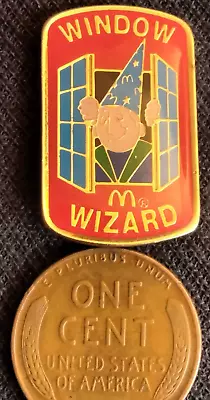 Vintage McDonalds Window Wizard Crew Employee Hat Lapel Pin Retro  • $5.99