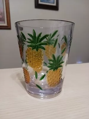 Nautica Tropical Pineapple Acrylic Tumbler Glass 4pcSet Outside Poolside Plastic • $21.95