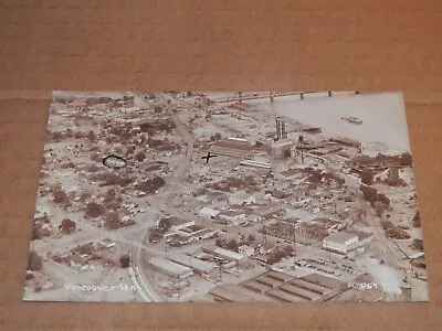 Vancouver Washington - 1940's Real-photo Postcard - Aerial View • $15