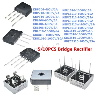 5/10PCS Metal Case Single Phases Diode Bridge Rectifier 2-50A 600-1000V • $2.59